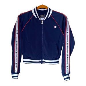 Champion Navy Blue Track Jacket with White & Red Trim